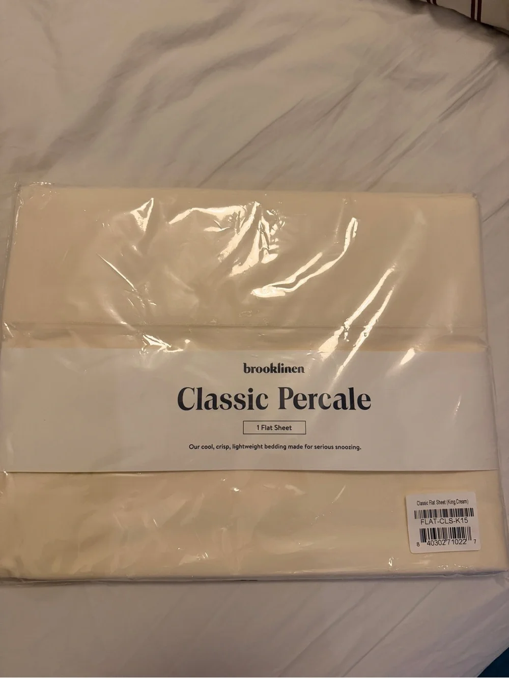 Brooklinen Classic Percale King Flat Sheet NWT